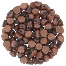 Czech 2-hole Cabochon beads 6mm Crystal Capri Gold Full Matted
